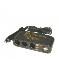 AS1040:  1 input 3 output W/USB Cigarette Lighter Socket