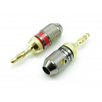 BG1008M: GOLD BANANA CONNECTOR FOR 16GA to 10GA WIRE, 2-Pack