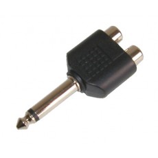 AC1055: 6.35 mm MONO PLUG TO DOUBLE RCA JACK, CONNECTOR​ 