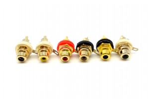 AG1028: Gold Chassis RCA Jacket,  Solder Type, RCA CONNECTOR​  