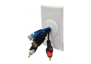 AV121-O: 1-Gang with Flexible Round Opening Insert  Wall Plate 