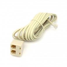 TC6017-25: Splitter with 25FT TEL Line  Extension cord, Ivory,Wh