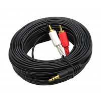 CA1075-3FT ONLY: 3FT TO 50FT, GOLD 2RCA PLUG TO 3.5mm  CABLE