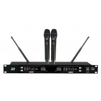 PPA61: 2-Channel UHF Wireless Microphone System, Digital Display