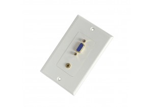CAT-VGA3.5S: VGA F + 3.5 Mini Stereo F decora wall plate 