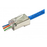PH114L5-8M: RJ45 Metal Shielded Pass Through plug for CAT5e 
