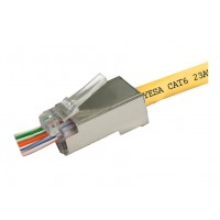 PH114L6-8M: RJ45 Metal Shielded Pass Through plug for CAT6