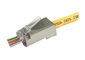 PH114L6-8M: RJ45 Metal Shielded Pass Through plug for CAT6