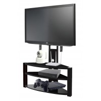 PPA-039: 37'' To 60'' 3 Glass Shelves Floor Stand for TVs